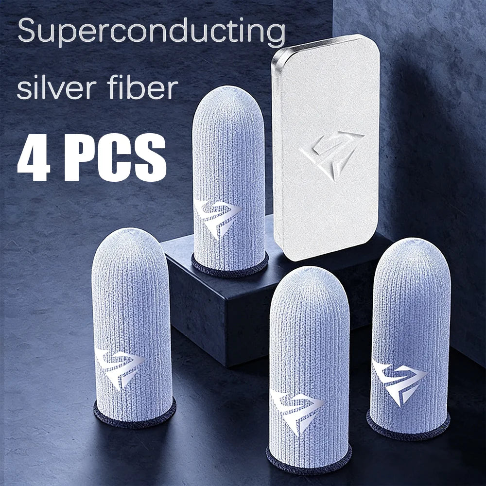 Mobile Gaming Finger Sleeves – Sweatproof Silver Fiber