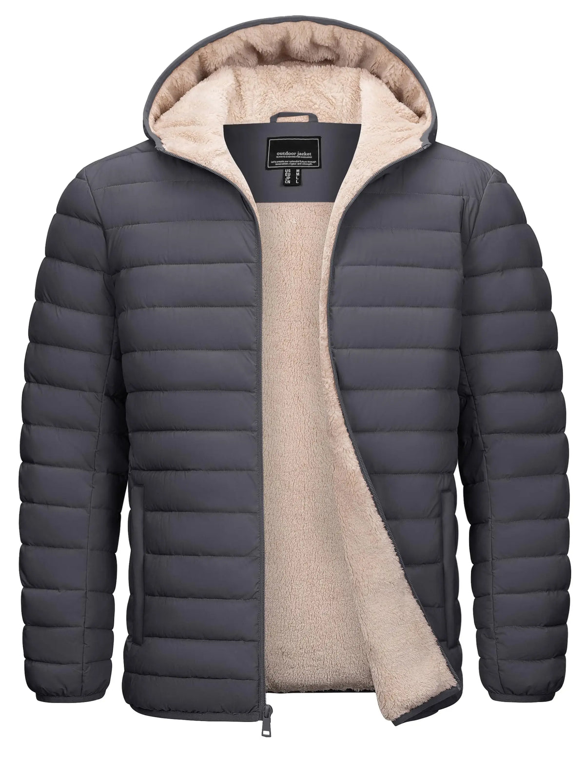 MoveX Sherpa-Lined Hooded Puffer Jacket