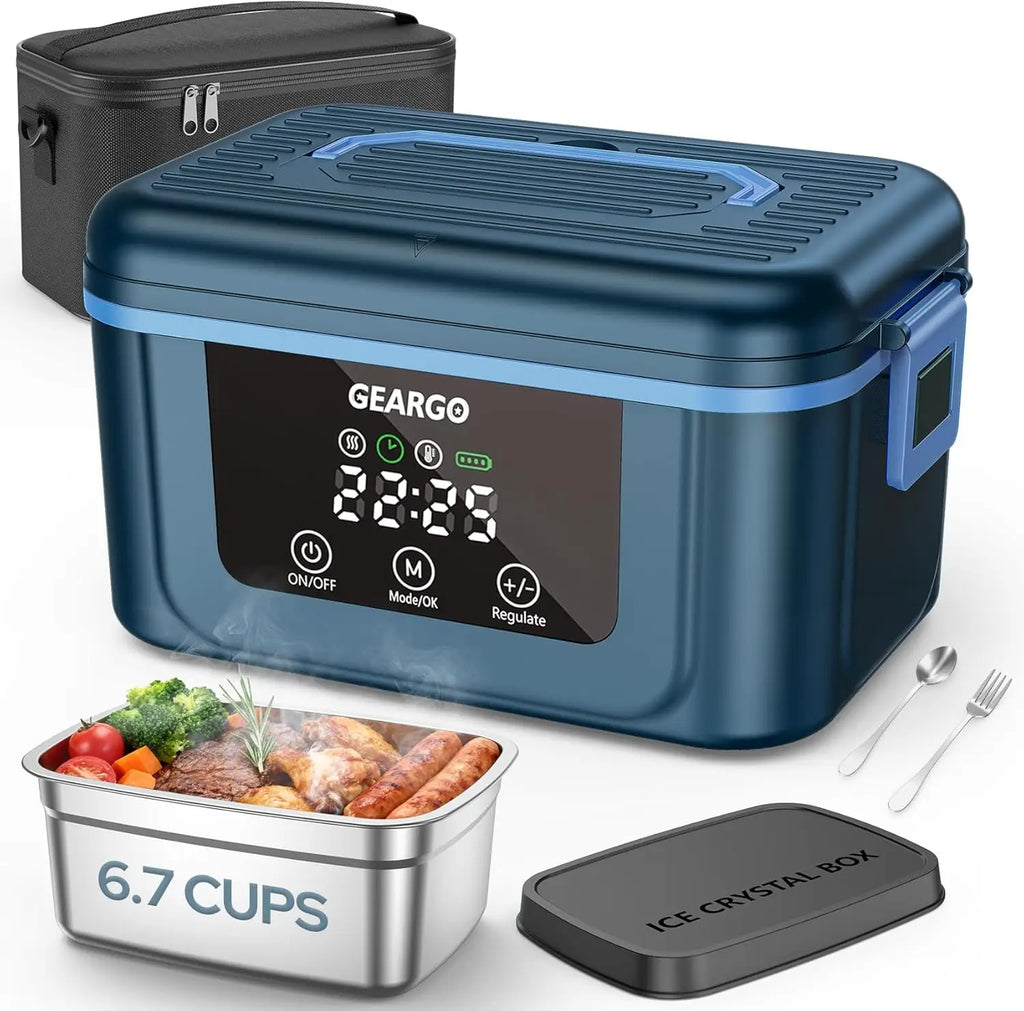 Cordless Self-Heating Electric Lunch Box – 1.4L, Rechargeable