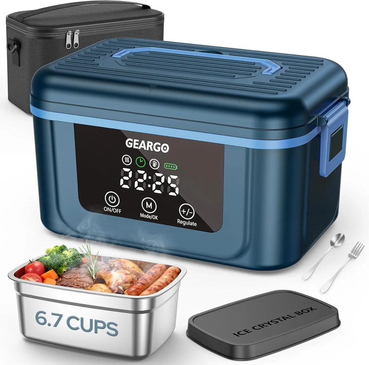 Cordless Self-Heating Electric Lunch Box – 1.4L, Rechargeable