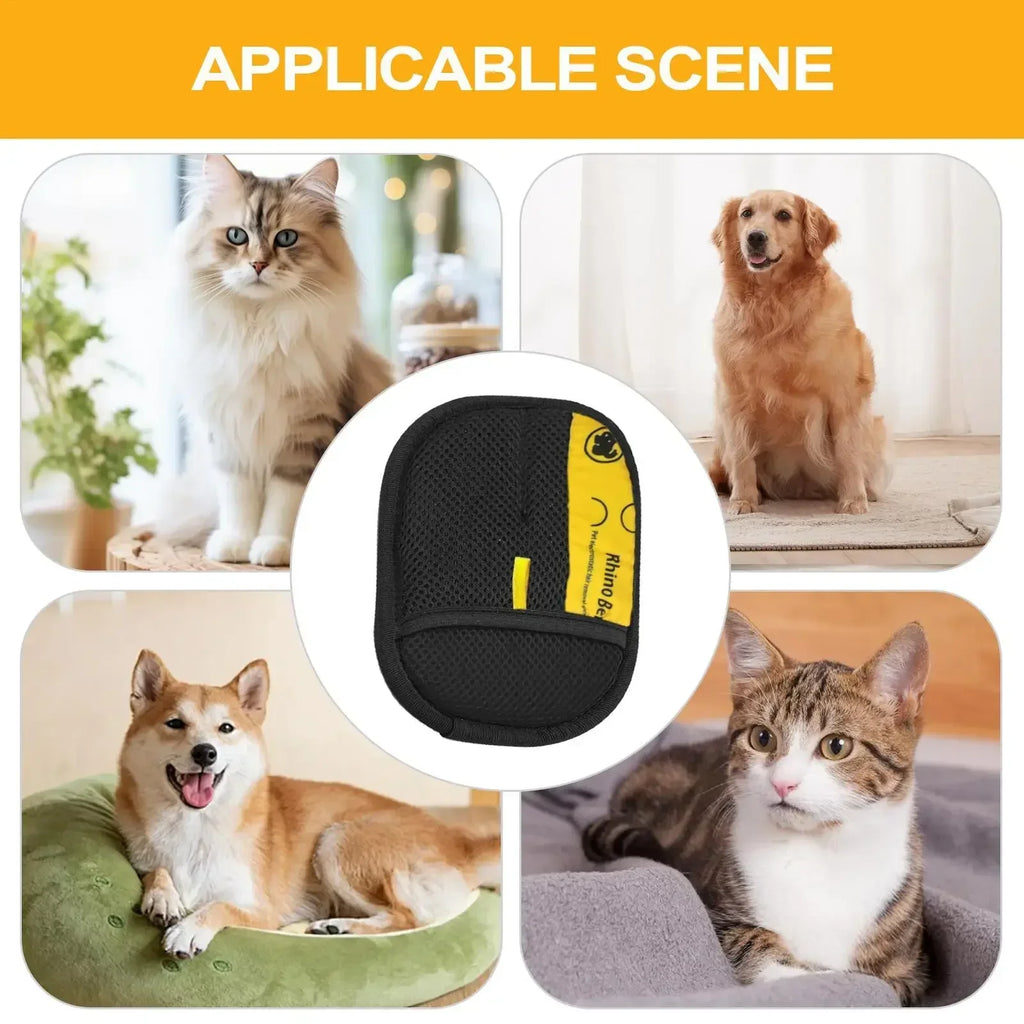 Pet Hair Remover Grooming Glove for Dogs & Cats
