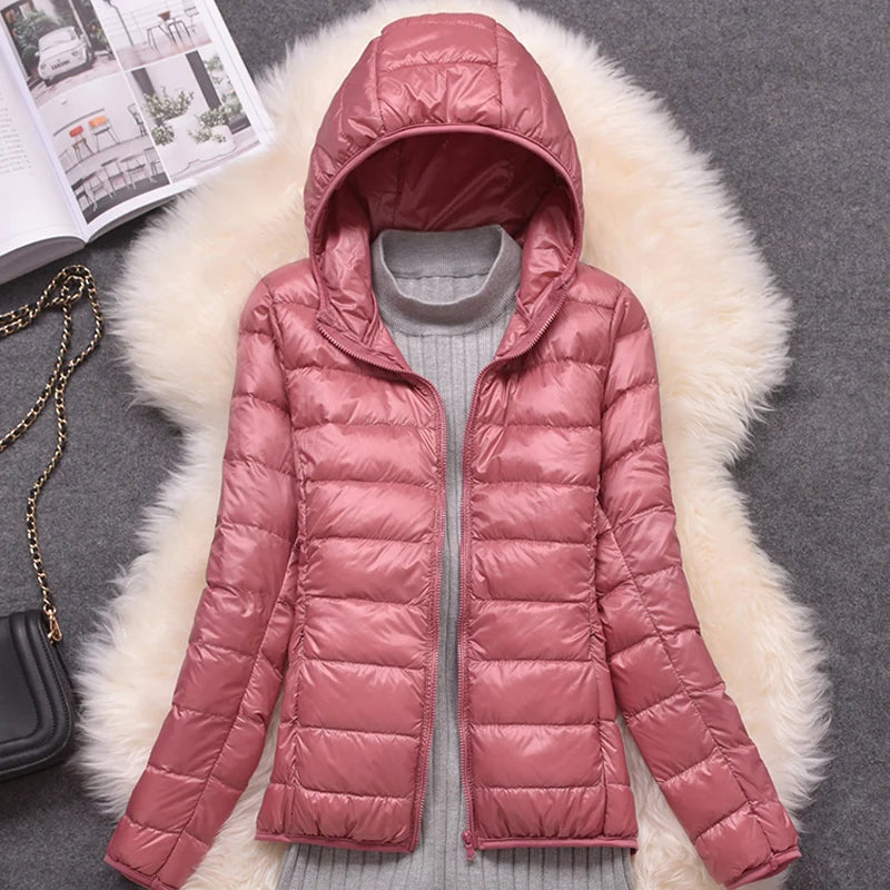 MoveX Women's Lightweight Packable Hooded Puffer Jacket