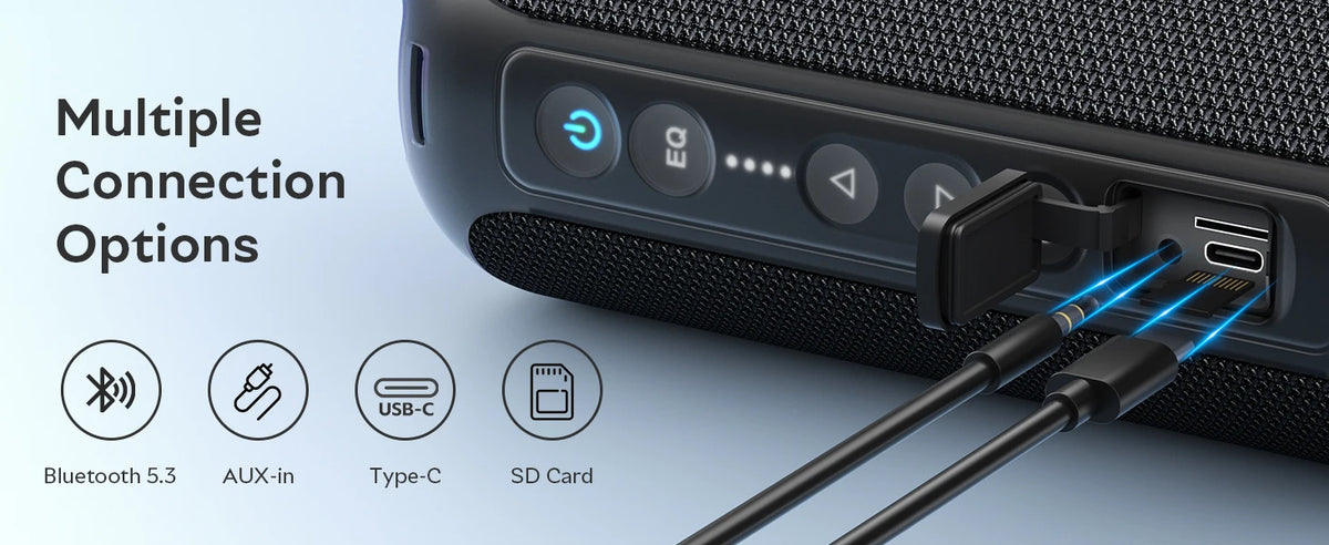 Ortizan 40W Portable Bluetooth Speaker – IPX7 Waterproof, RGB Lights