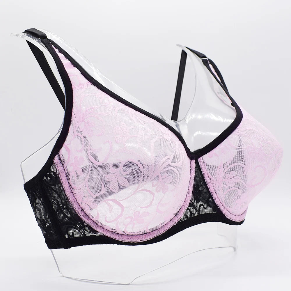 MoveX Women's Lace Embroidered Underwire Bra