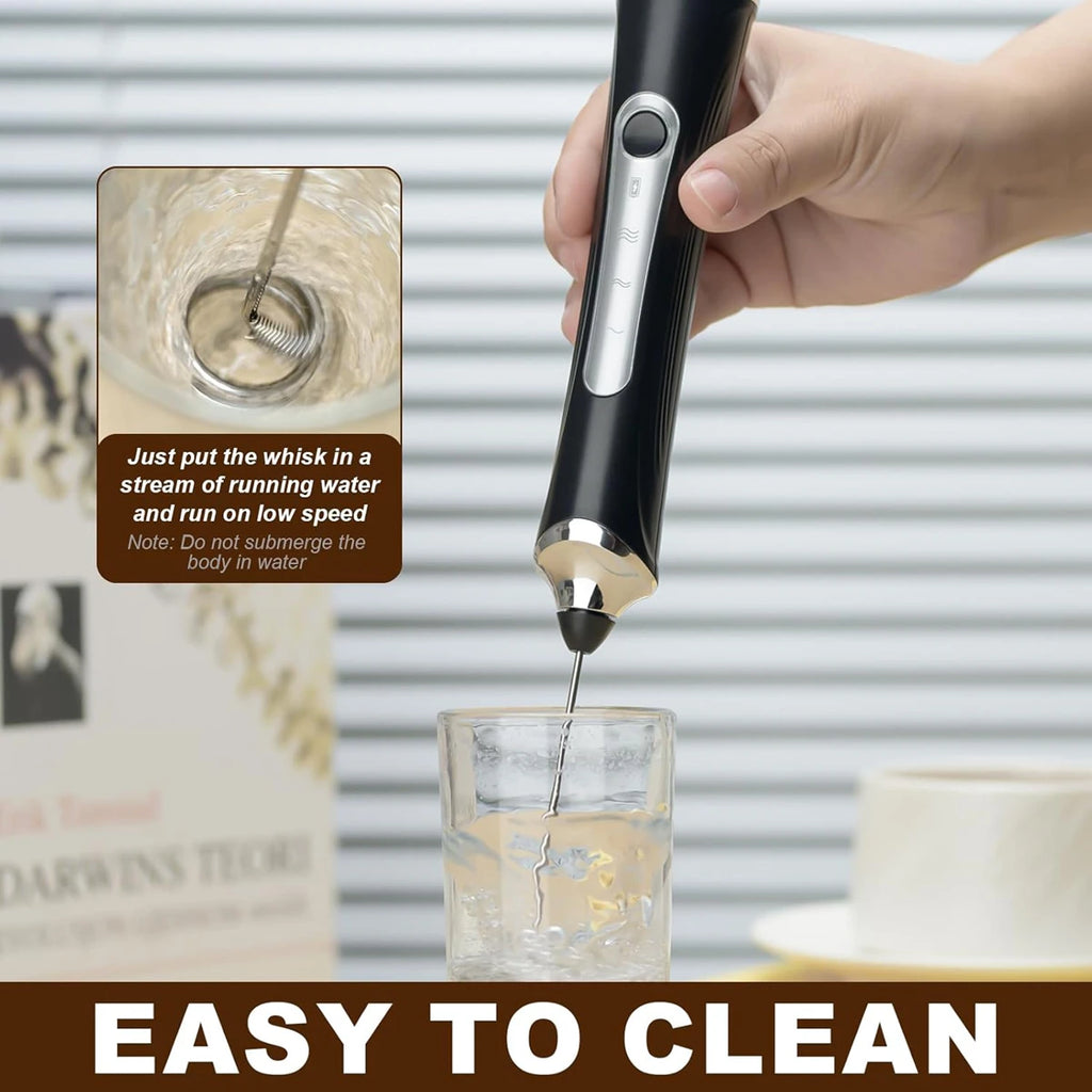Rechargeable Handheld Milk Frother for Latte & Cappuccino