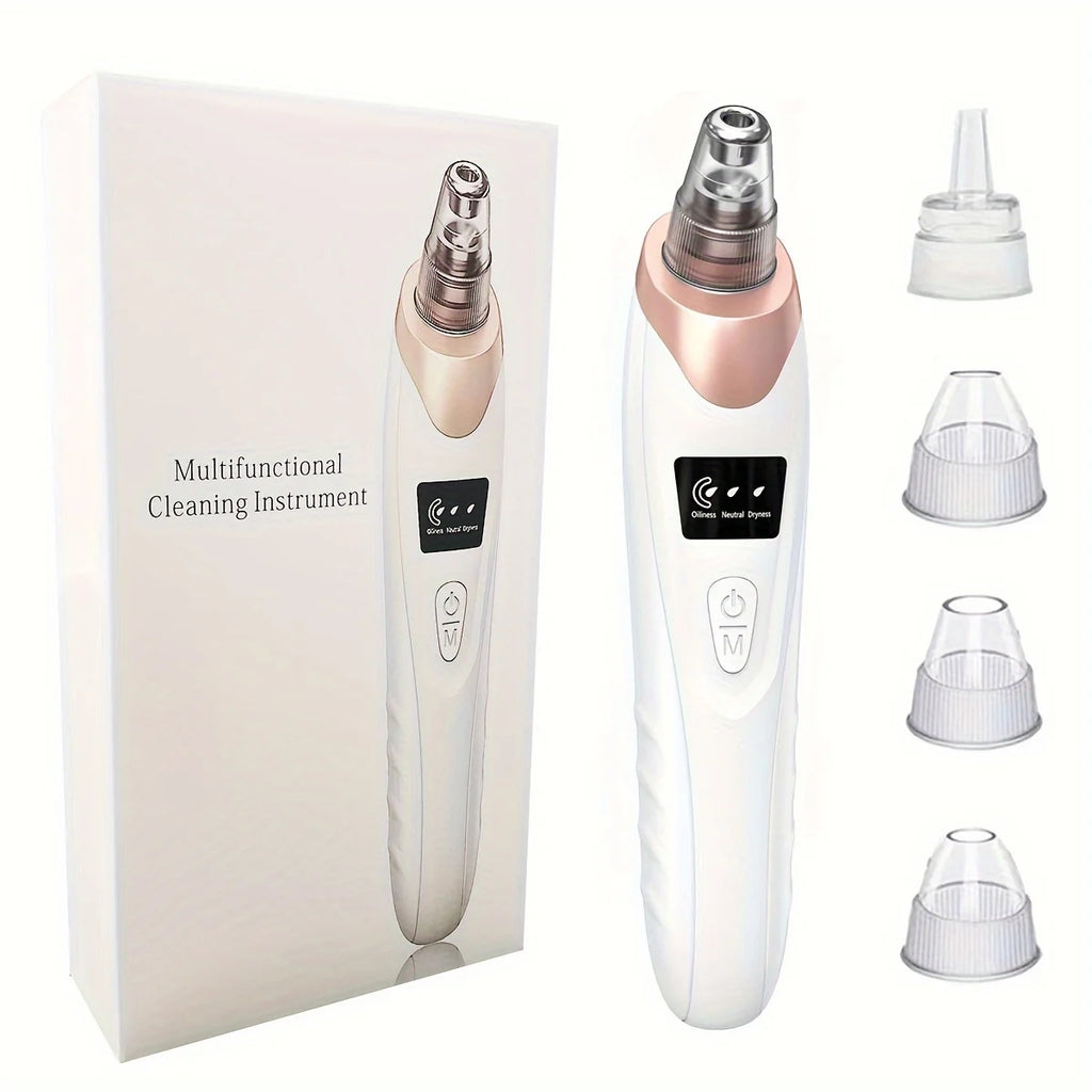 Electric Pore Vacuum Blackhead Remover – 3 Suction Levels, 5 Heads