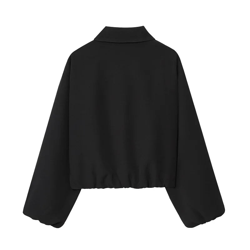 MoveX Women's Cropped Puffer Bomber Jacket