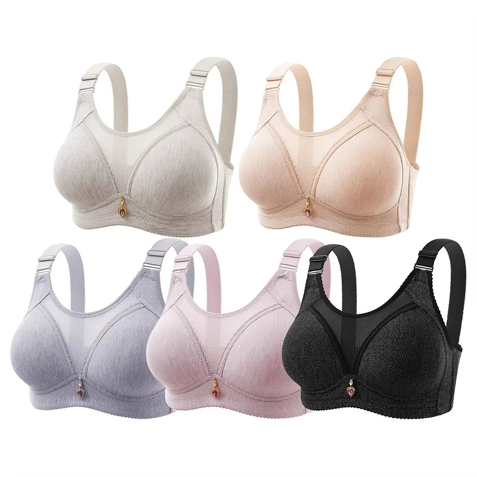 MoveX Women's Wide-Strap Push-Up Sports Bra