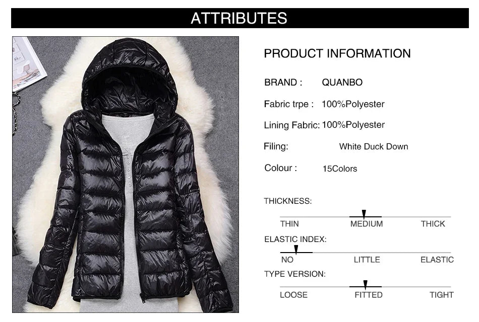 MoveX Women's Lightweight Packable Hooded Puffer Jacket
