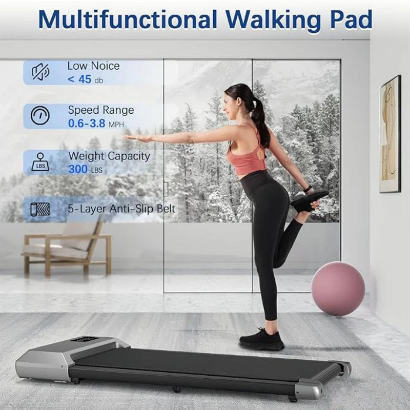 2-in-1 Walking Pad Treadmill – 2.5HP, 300 lb Capacity, LCD Display