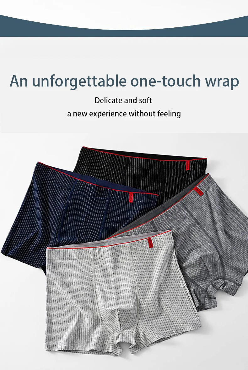 MoveX Men's Striped Boxers 4-Pack