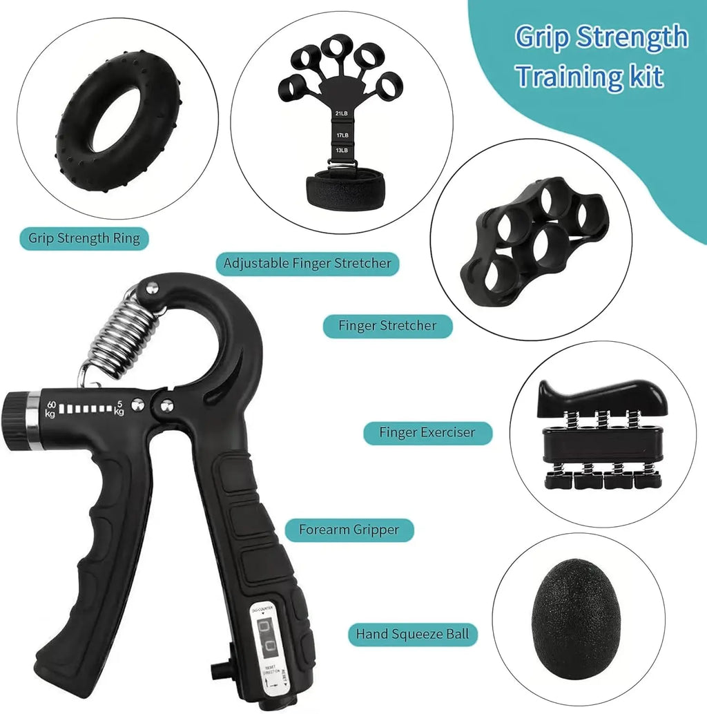 Counting Grip Strength Trainer Set with Finger Exerciser