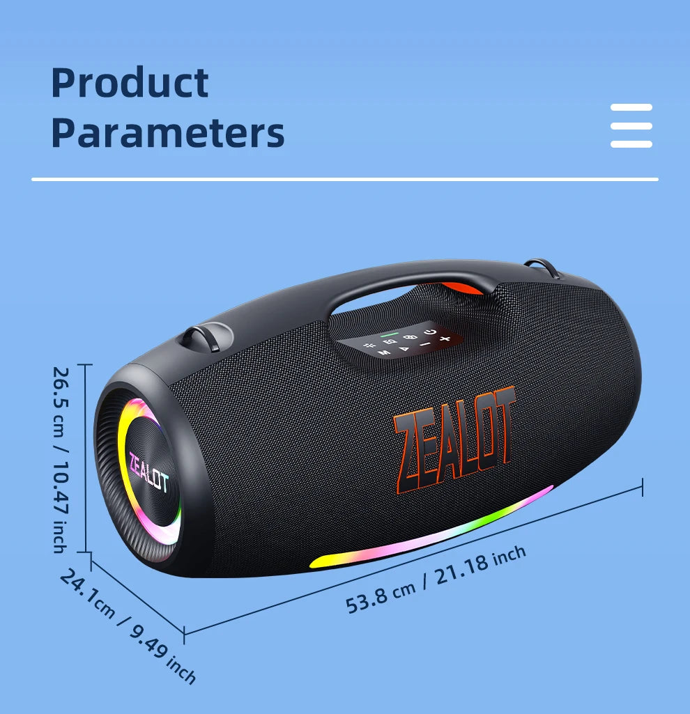 ZEALOT S89 250W Waterproof Portable Bluetooth Speaker with Deep Bass