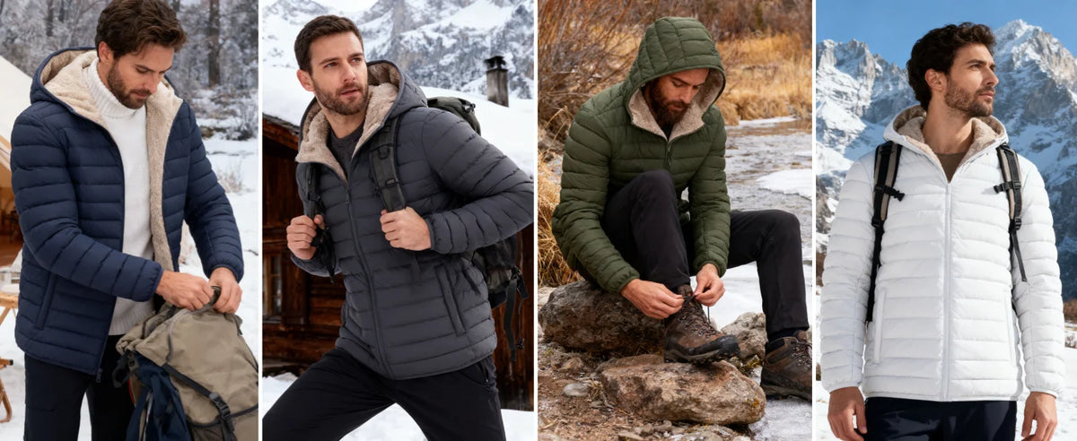 MoveX Sherpa-Lined Hooded Puffer Jacket