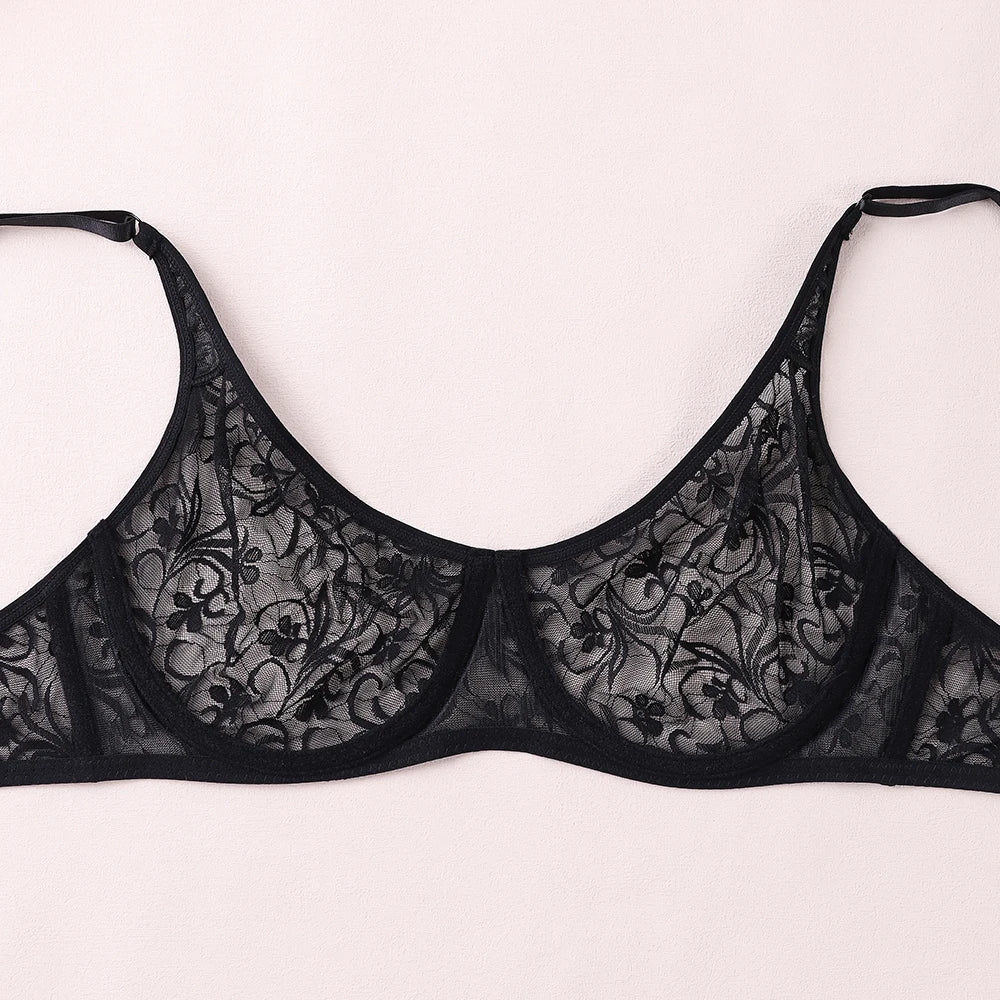 MoveX Women's Lace Embroidered Underwire Bra
