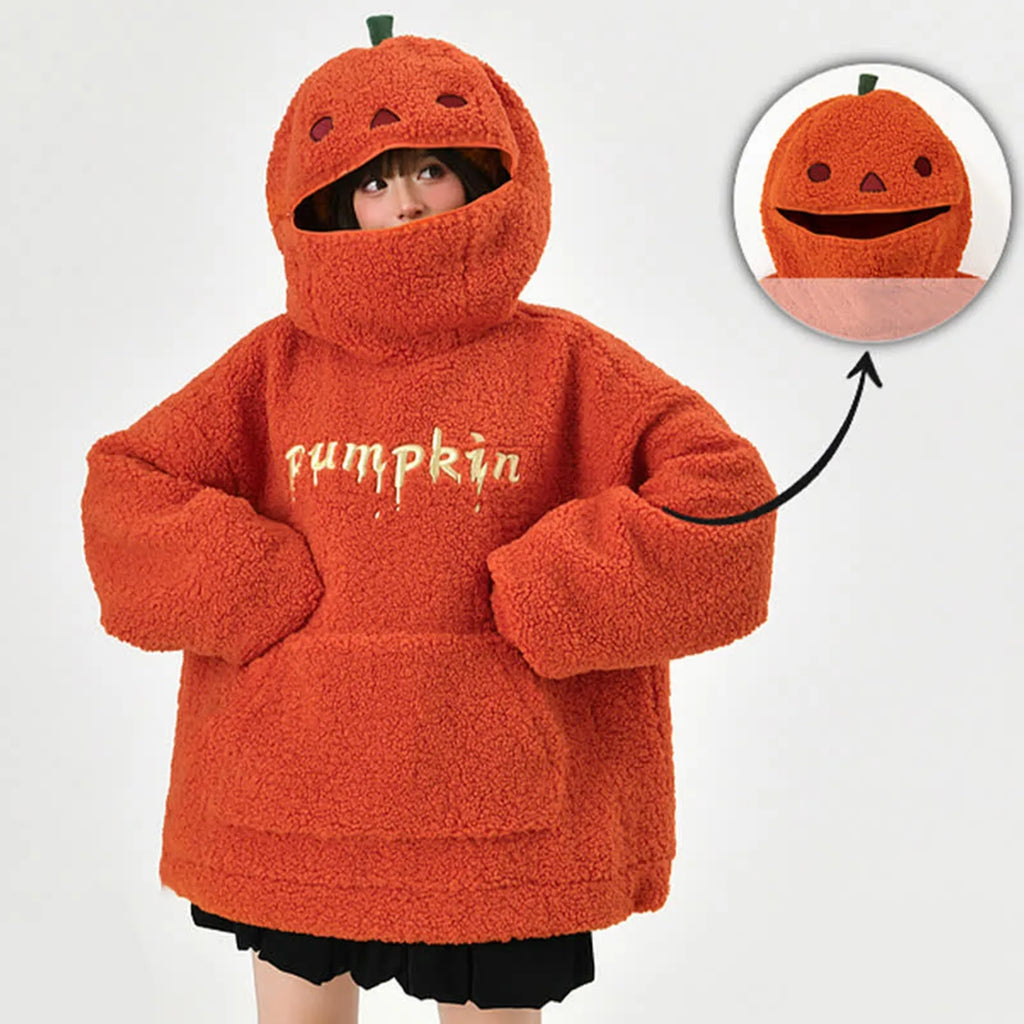 MoveX Women's Halloween Pumpkin Fleece Hoodie