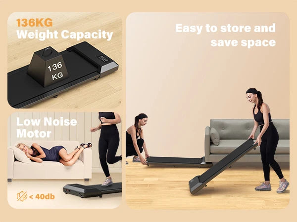 2-in-1 Walking Pad Treadmill – 2.5HP, 300 lb Capacity, LCD Display