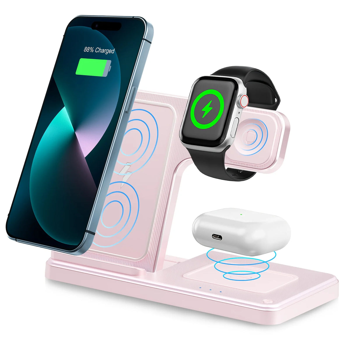 3-in-1 Foldable Magnetic Wireless Charging Station for iPhone, Watch & AirPods