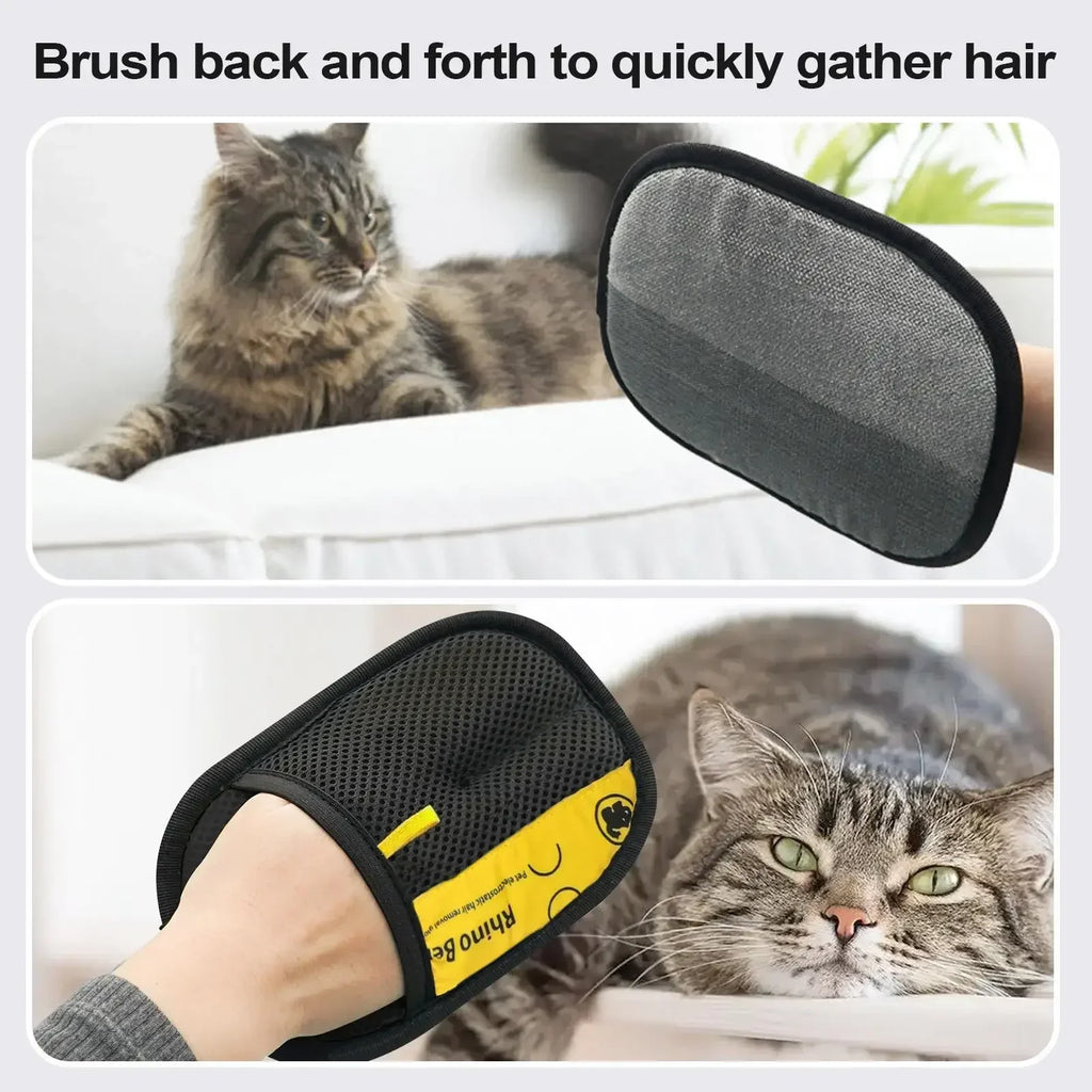 Pet Hair Remover Grooming Glove for Dogs & Cats