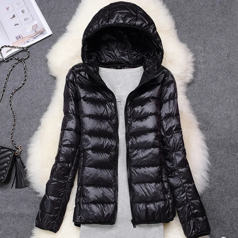 MoveX Women's Lightweight Packable Hooded Puffer Jacket