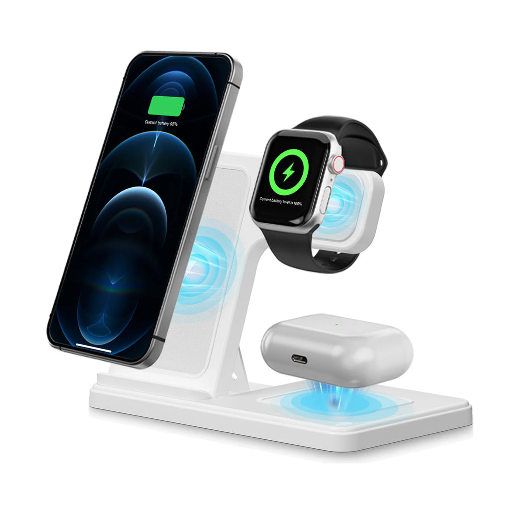 3-in-1 Foldable Magnetic Wireless Charging Station for iPhone, Watch & AirPods