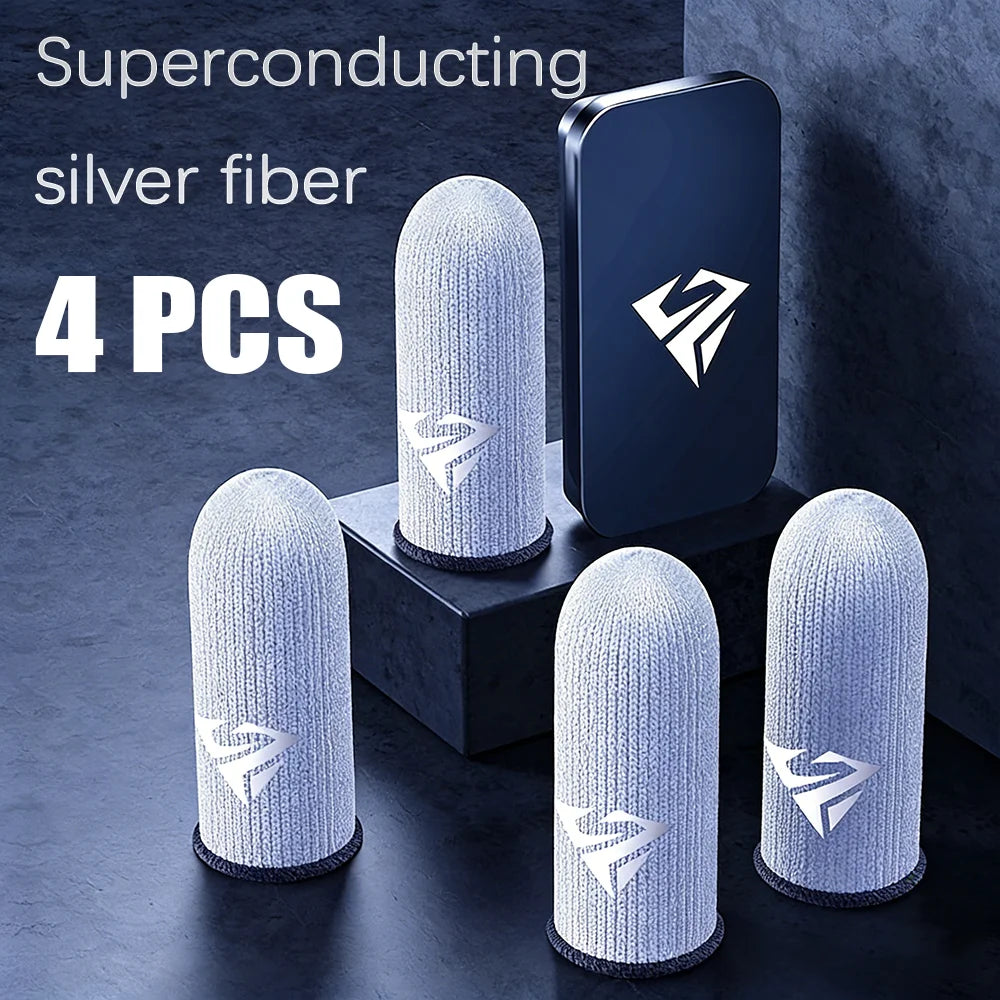 Mobile Gaming Finger Sleeves – Sweatproof Silver Fiber