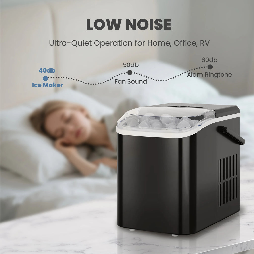 Portable Countertop Ice Maker – 9 Bullet Cubes in 6 Min, Self-Cleaning