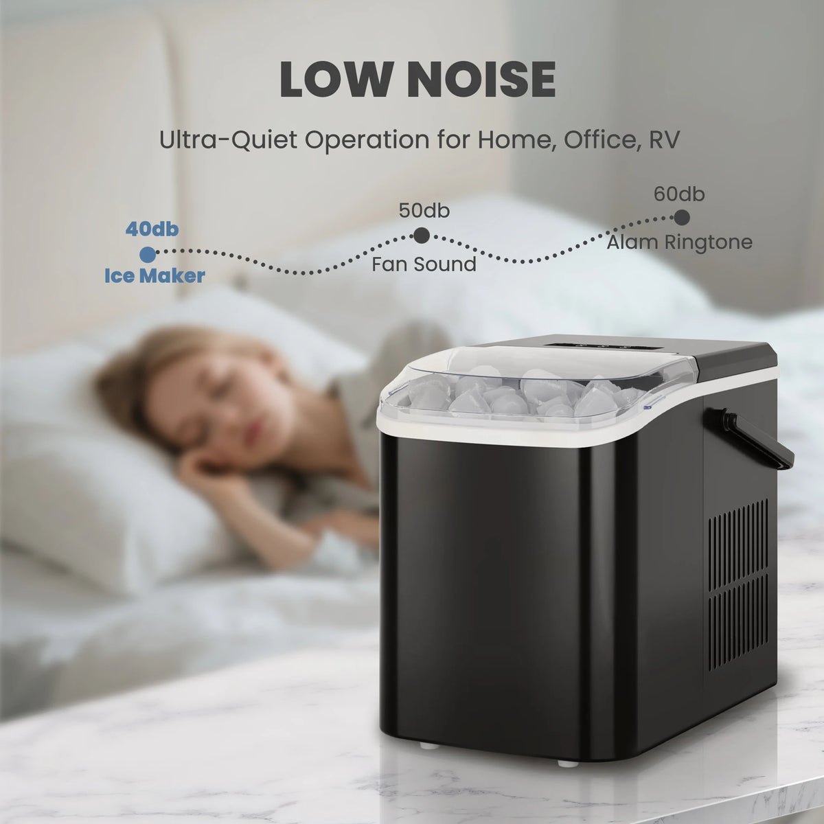 Portable Countertop Ice Maker – 9 Bullet Cubes in 6 Min, Self-Cleaning