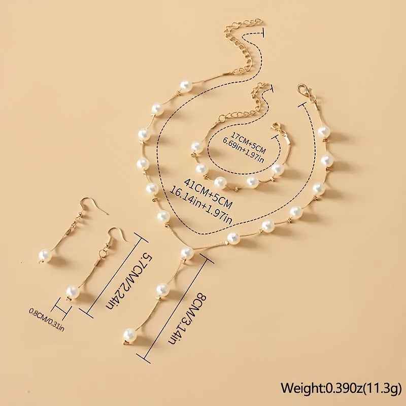 Faux Pearl Jewelry Set