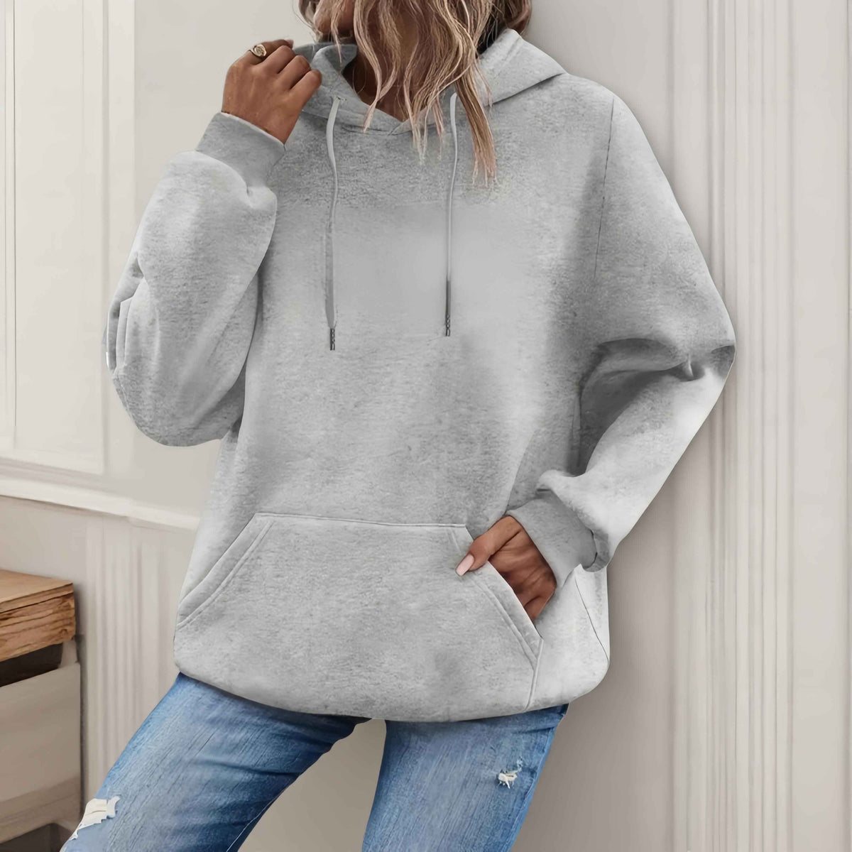 MoveX Women's Oversized Pullover Hoodie Plain Hooded Sweatshirt with Pocket