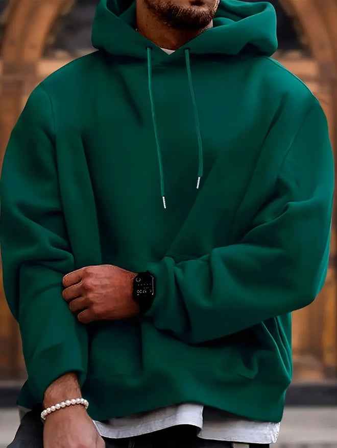 MoveX Men's Solid Oversized Pullover Hoodie