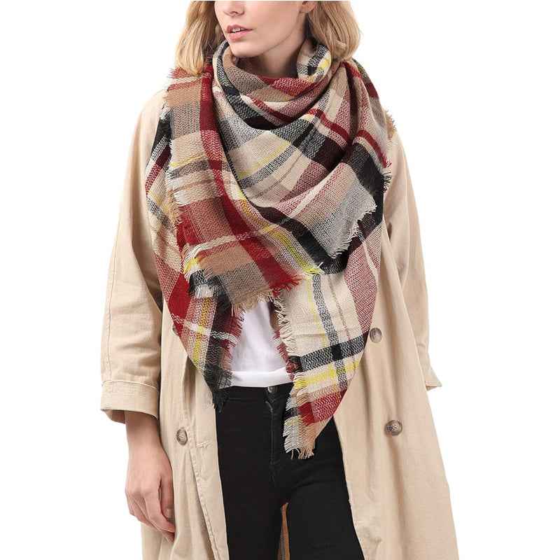 Women's Plaid Blanket Scarf