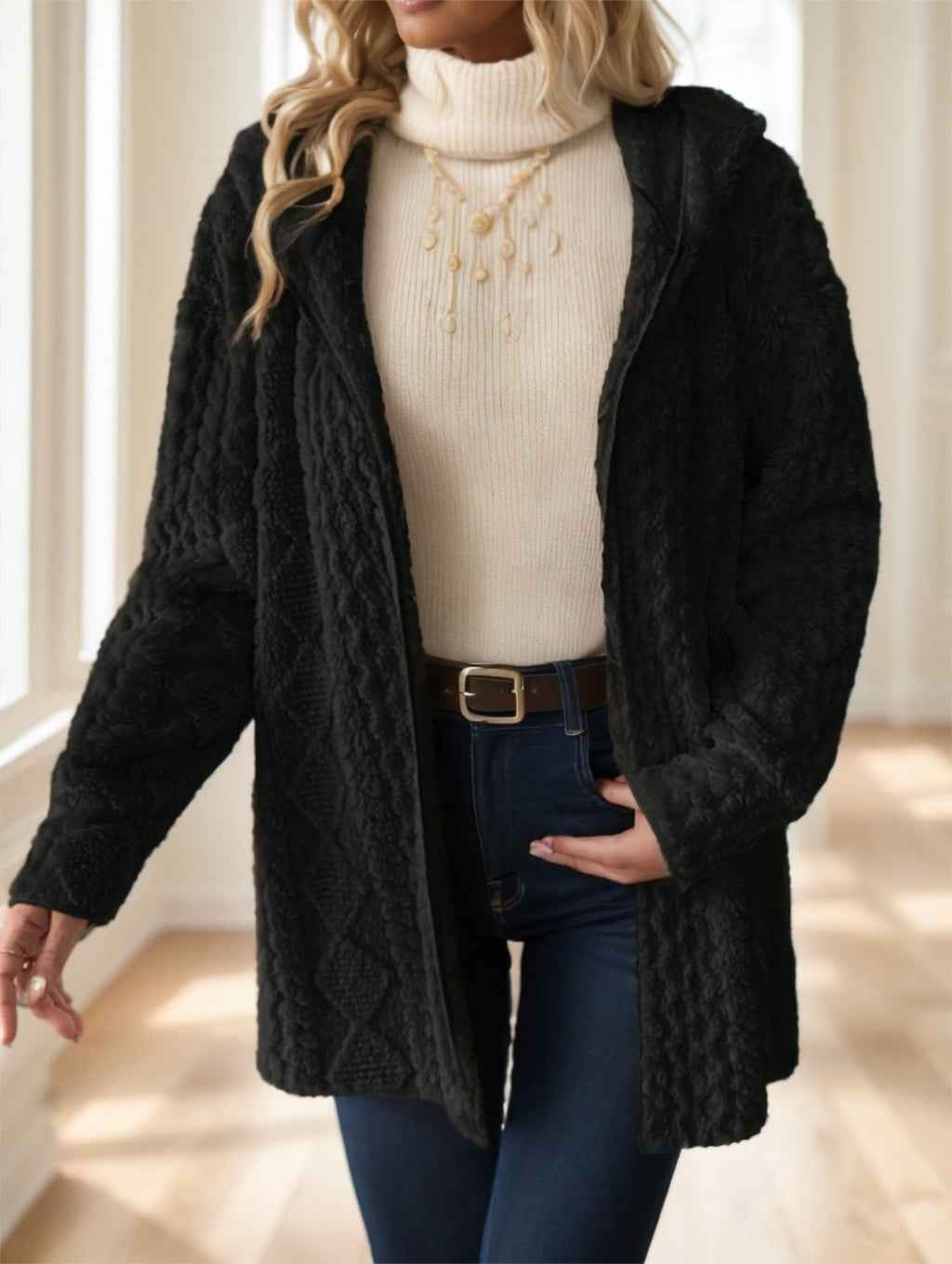 Women's Hooded Knit Cardigan