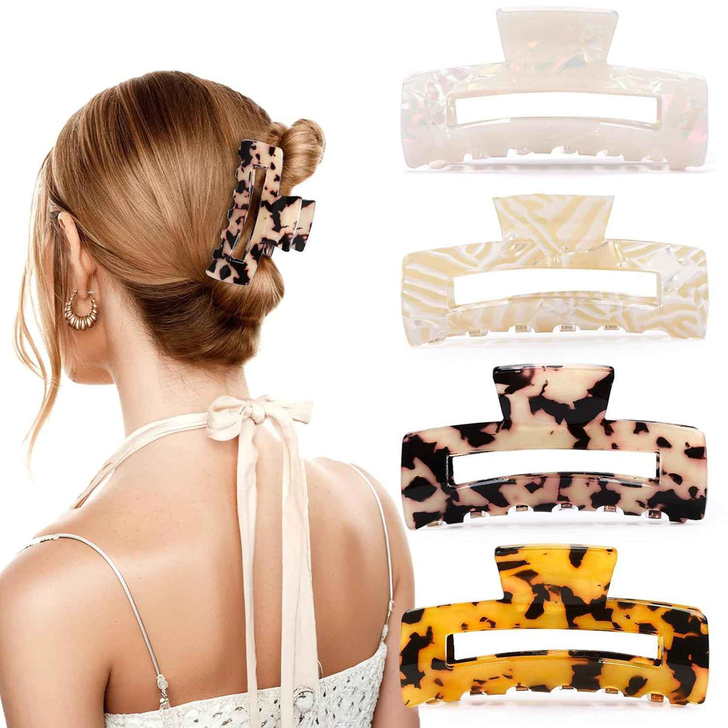 Tortoise Hair Claw Clips 4-Pack