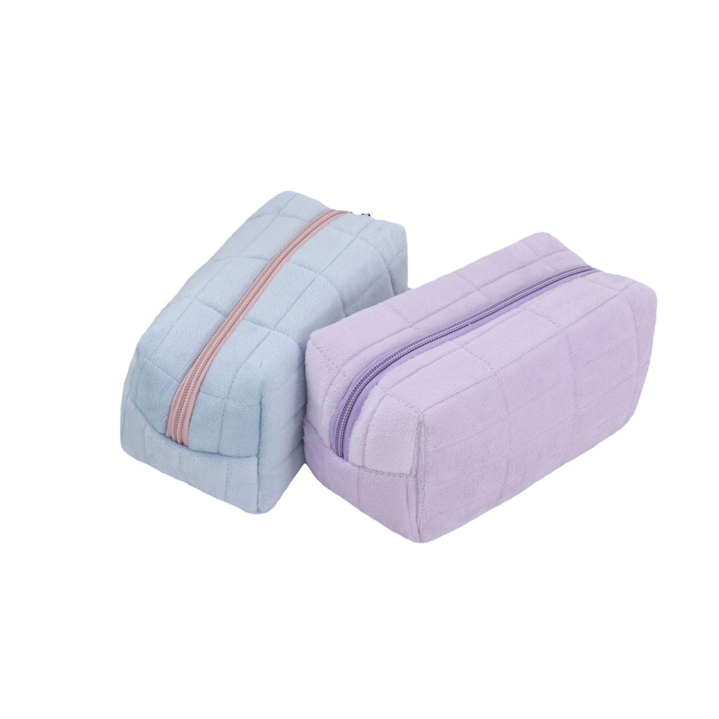 Quilted plush makeup pouch skincare travel bag - image 2