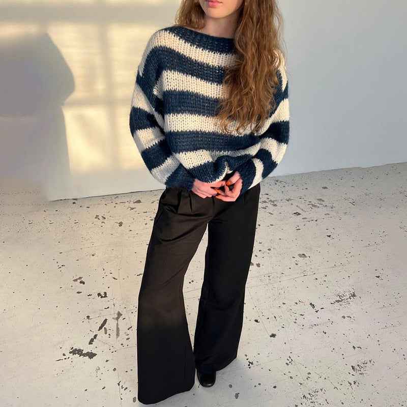 Women's Striped Off Shoulder Sweater
